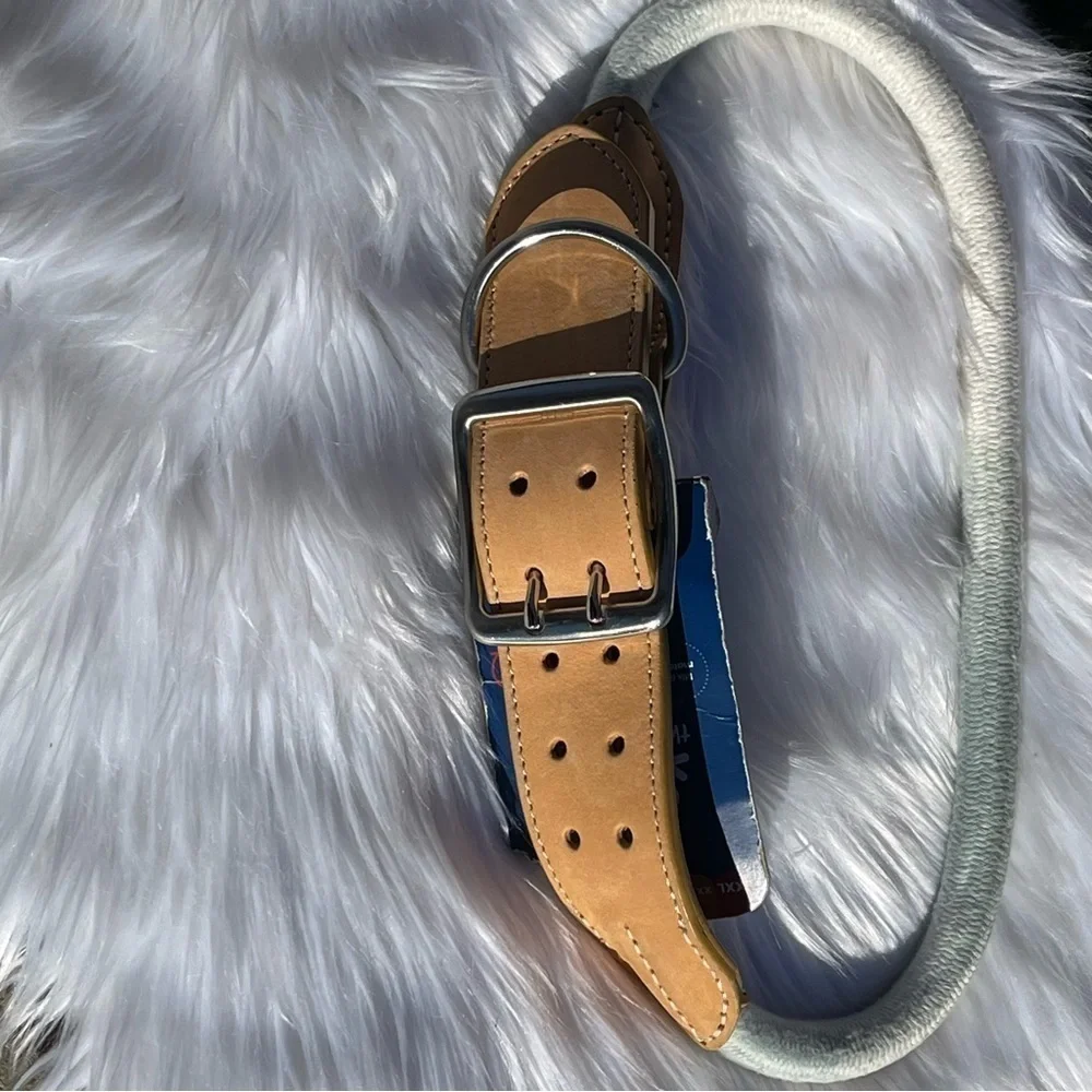 NWT Youly Vegan Leather & Rope Tie Dye Dog Collar Size XXL/XXXL